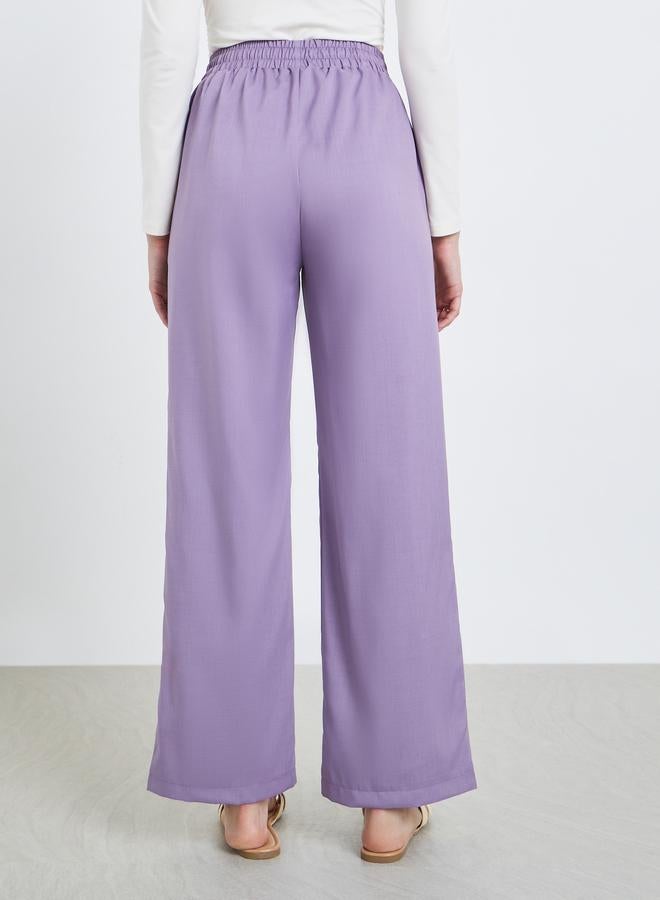 Styli Women Purple Wide Leg Pants - Image 4